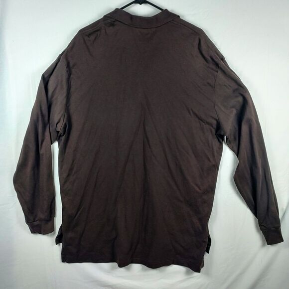 Polo Ralph Lauren XXL Brown Long Sleeve Cotton Polo Shirt Big Pony - Picture 4 of 10
